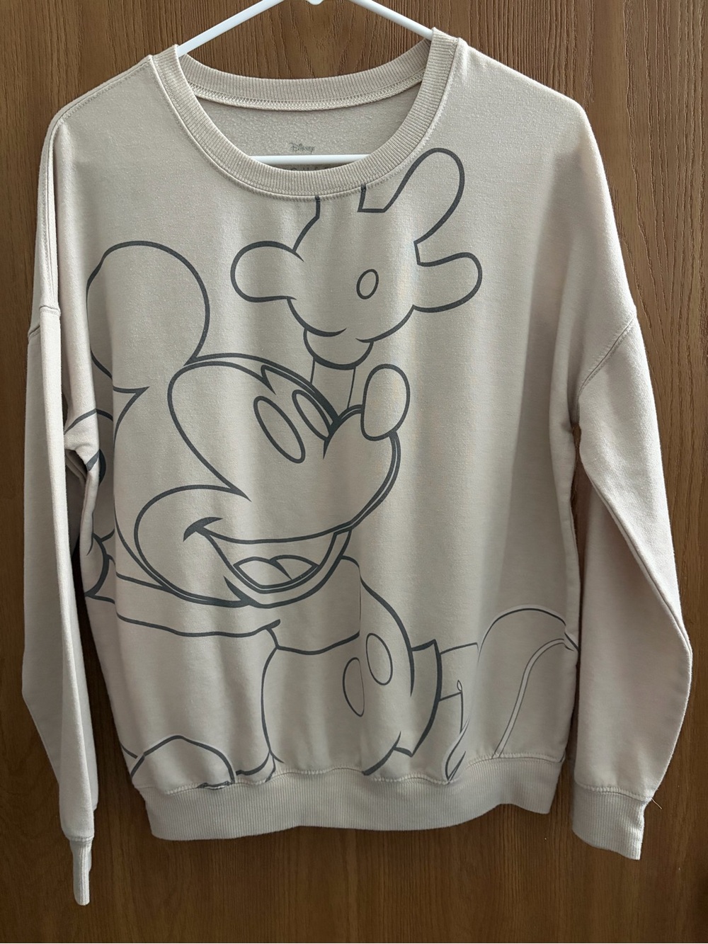 Disney Women’s Beige Mickey Graphic Sweatshirt